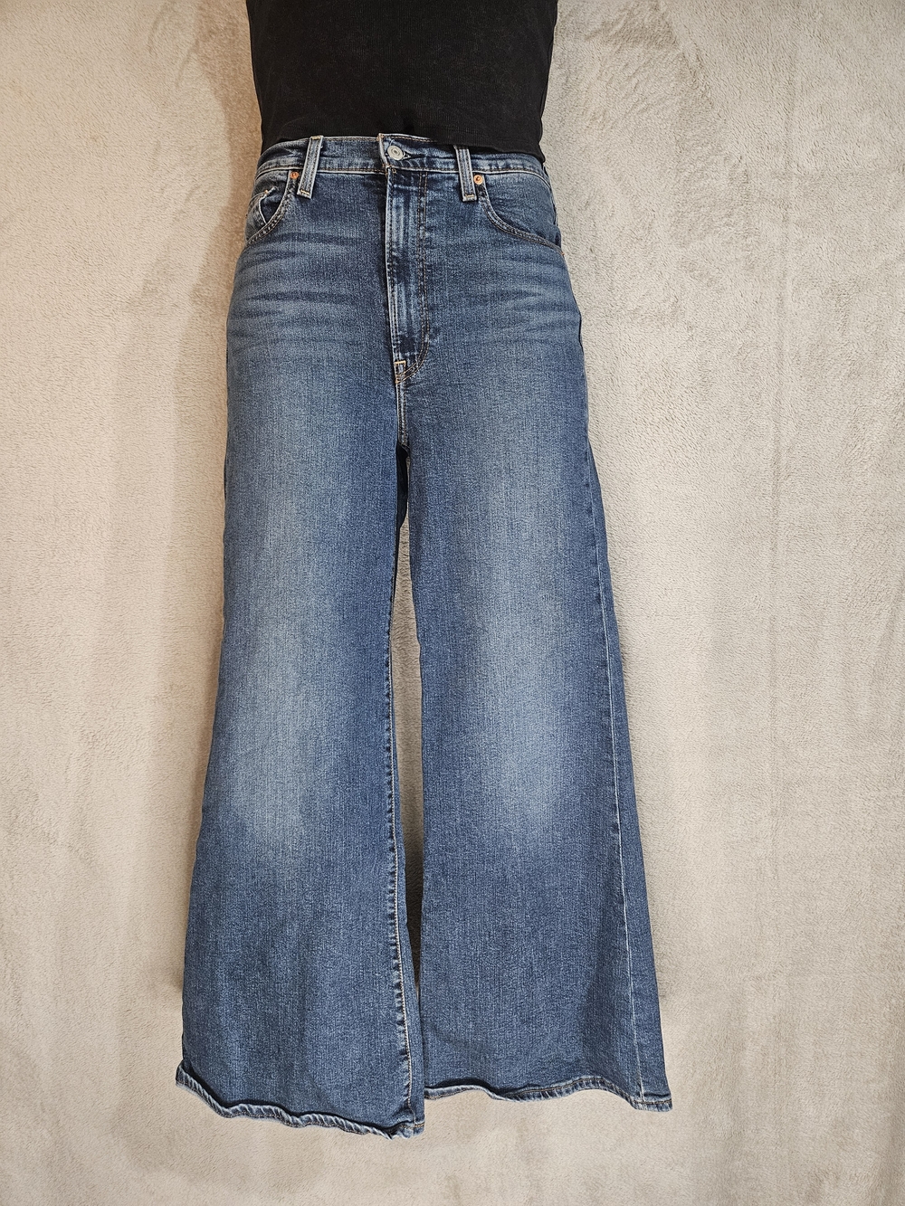 Levi's Wide-Leg Flare Jeans in Blue Denim